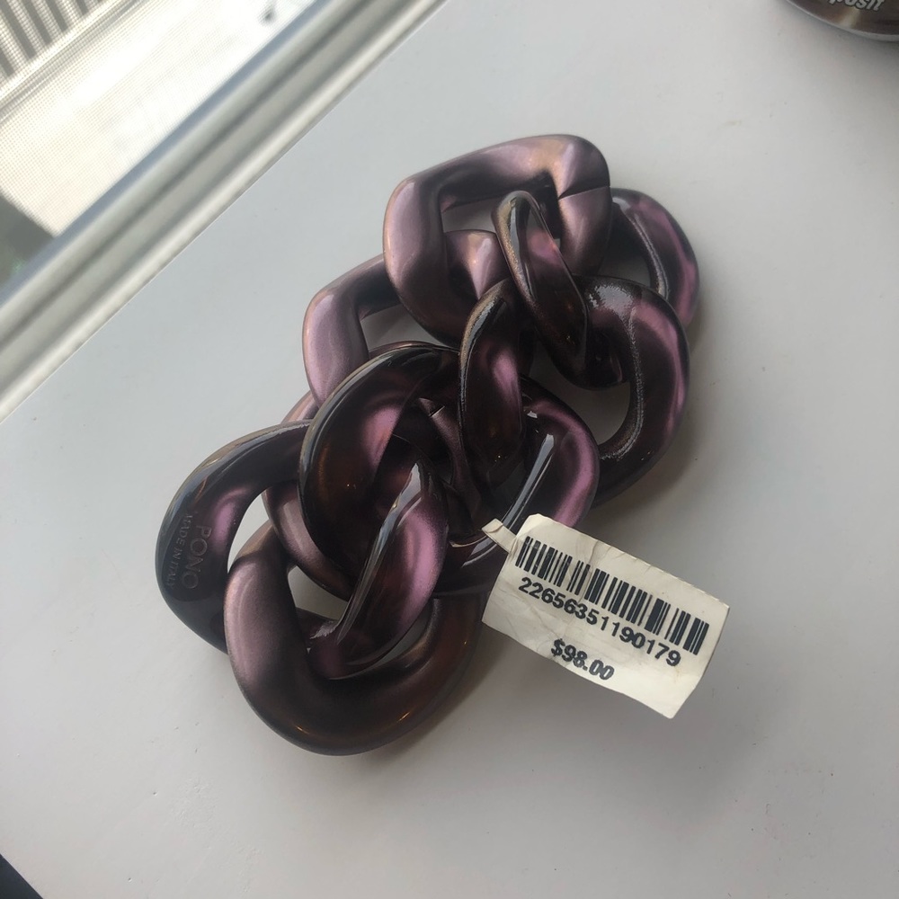 Henri Bendel purple holiday Antonia link bracelet